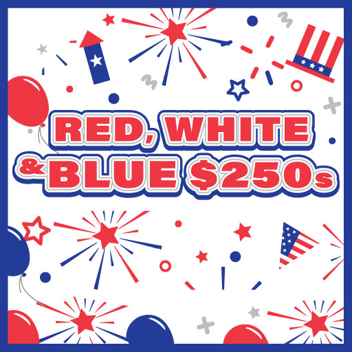 Red, White & Blue $250s Minnesota scratch-off ticket